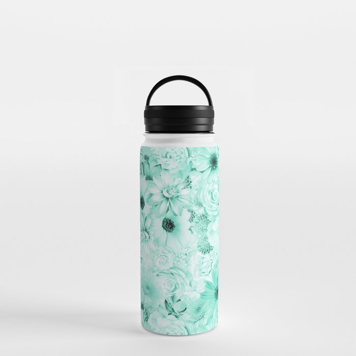 mint green floral bouquet aesthetic cluster Water Bottle