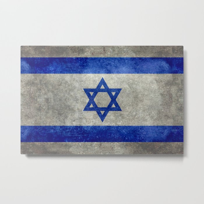 Flag of Israel - grungy Metal Print