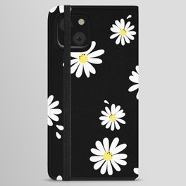 Black & White Daisy iPhone Wallet Case
