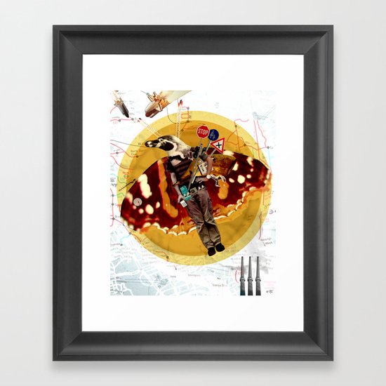 Pinguin Man wants to fly... Framed Art Print