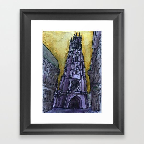 rainy Fribourg Framed Art Print