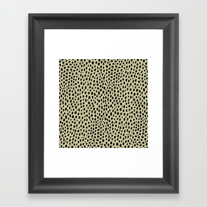 Tan Spots Pattern Framed Art Print