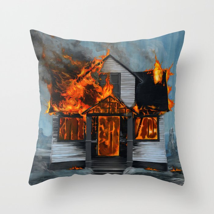 House on Fire Throw Pillow