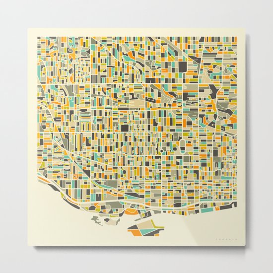 Toronto Map Metal Print