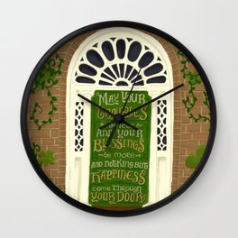 Dublin Door Proverb Wall Clock