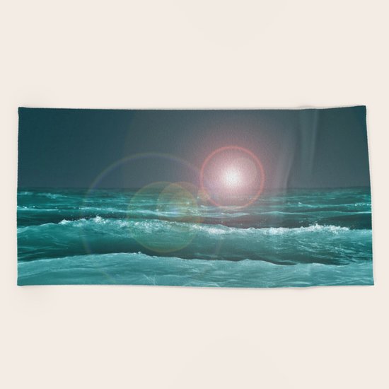 Night Ocean Beach Towel