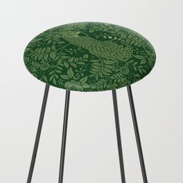 Spring Cheetah Pattern - Forest Green Counter Stool