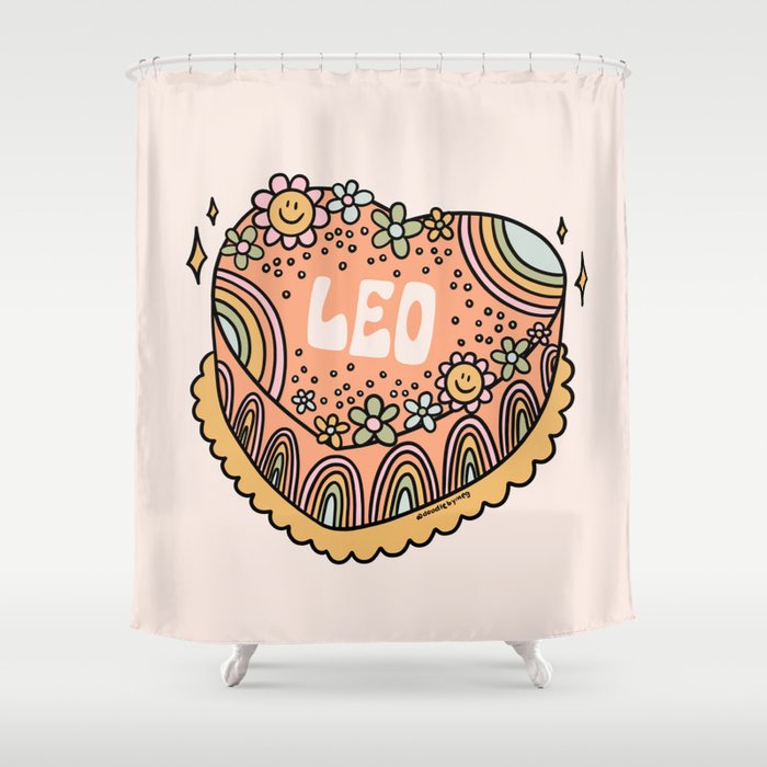 Leo Heart Cake Shower Curtain