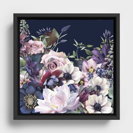 Dutch Style - Dark Moody Floral Framed Canvas
