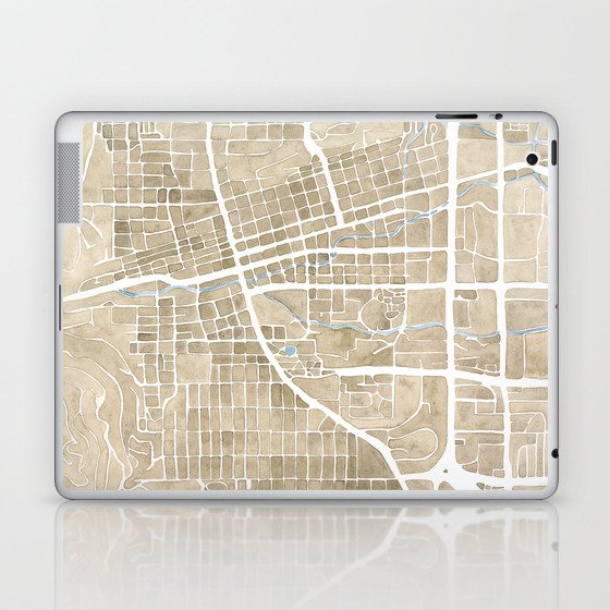 Boulder Colorado Watercolor Map Laptop & iPad Skin