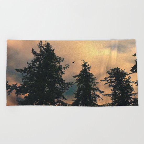 Autumn Twilight Beach Towel