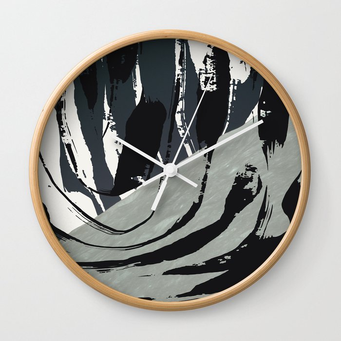 Ink Collage - Moon Wall Clock