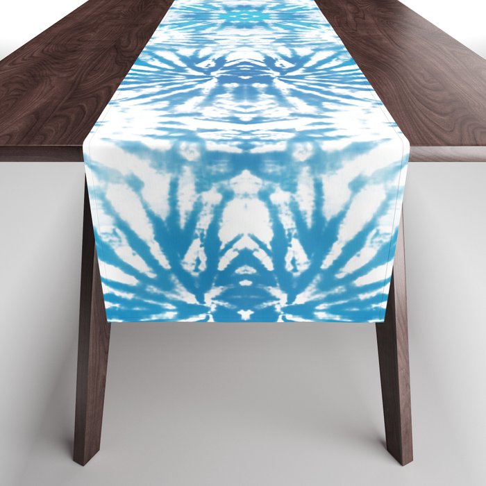 Abstract Blues Hippy Table Runner