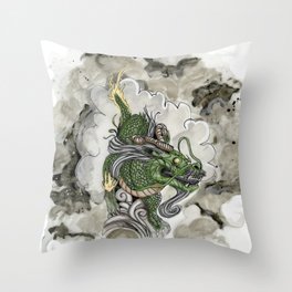 Dragon of The Mist Throw Pillow