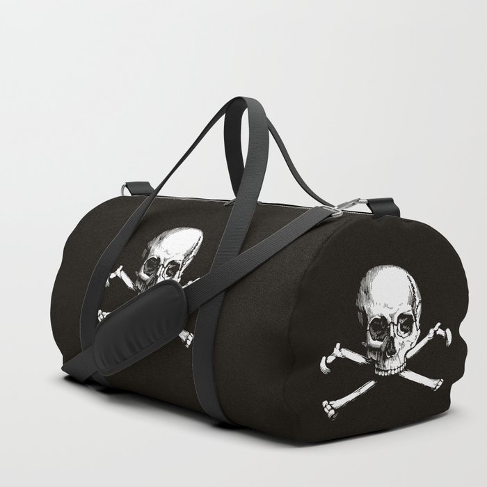 Skull and Crossbones | Jolly Roger | Pirate Flag | Black and White | Duffle Bag