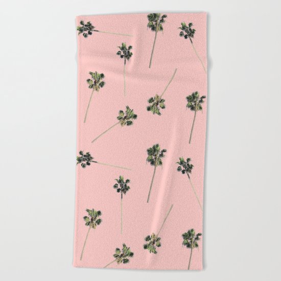 Palms on Pink Beach Towel