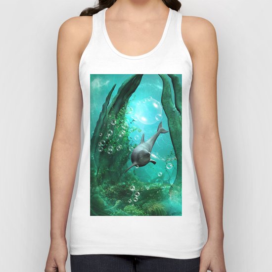 Swimming dolphin Unisex Tank Top