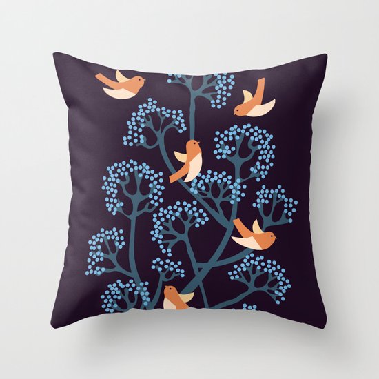 Birds Are singing Throw Pillow