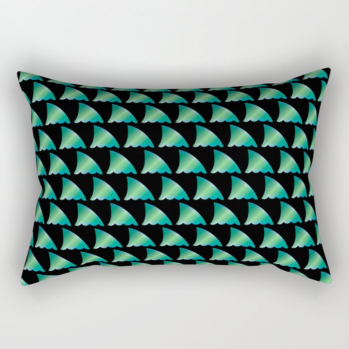 Green shark fin pattern Rectangular Pillow