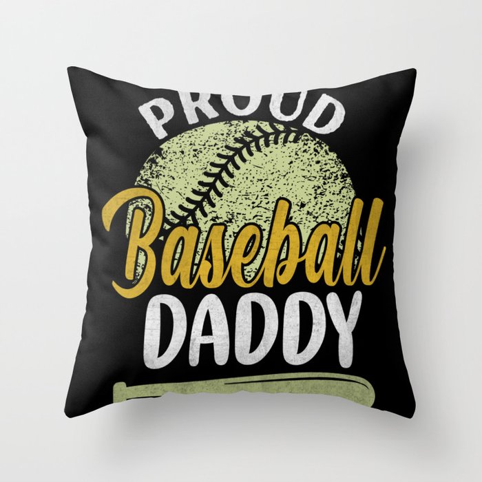 Proud baseball Daddy retro Fathers day 2022 Throw Pillow
