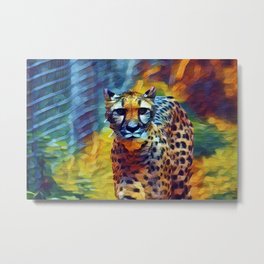 Cheetah Stare In Slumber Metal Print