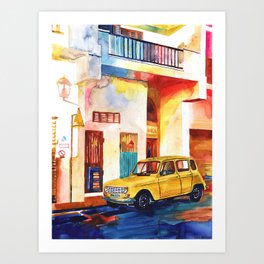 Cabrera Art Print | Watercolor, City, Building, Cabrera, Art, Artwork, Sketch, Painting, Spain 