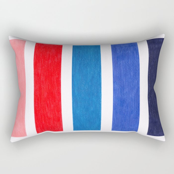 Colorful Red and Blue Geometric Pattern Rectangular Pillow