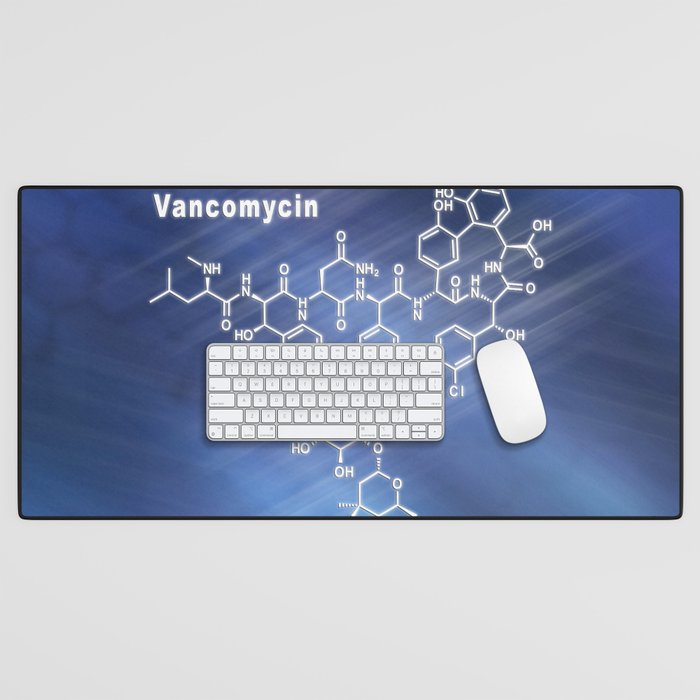 Vancomycin molecule, antibiotic, chemical structure Desk Mat