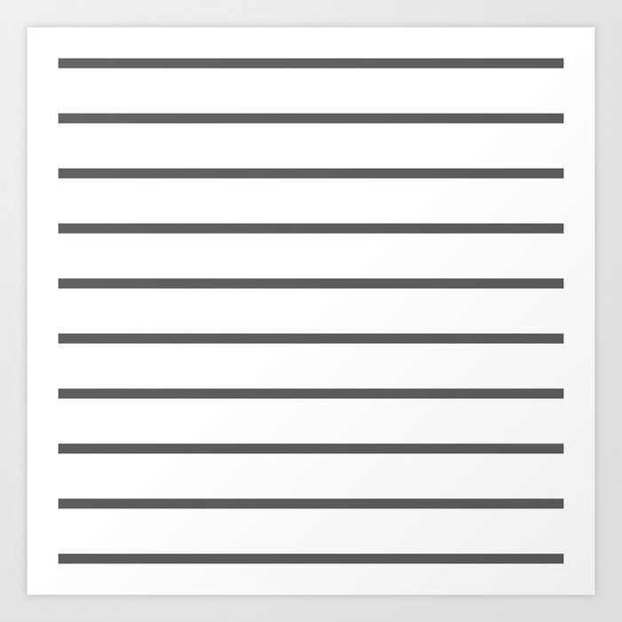 Horizontal Lines (Grey & White Pattern) Art Print
