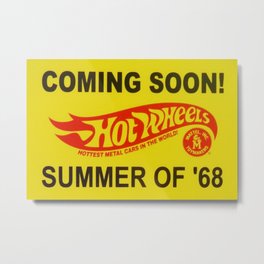 Vintage 1968 Redline 'Coming Soon - Hot Wheels Summer of '68 Dealer Sign Metal Print | Redlines, Graphicdesign, Hotwheels, Authorized, Poster, Redline, Advertisement, Dealer, Toys, Sign 