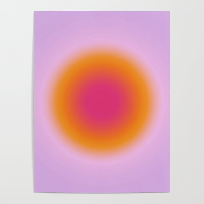 Lilac Orange Aura Glow Poster