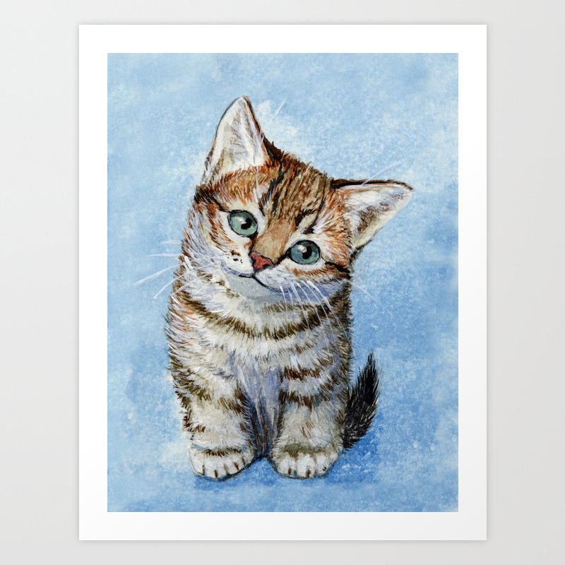 Sweet Tabby Kitten Art Print By S Schukina Society6