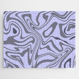 Periwinkle Blue And Grey Liquid Marble Abstract Pattern Jigsaw Puzzle