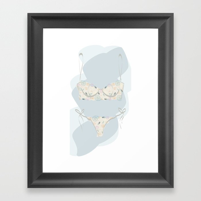 Sally Sells Seashells - Bra & Panty Sketch Framed Art Print