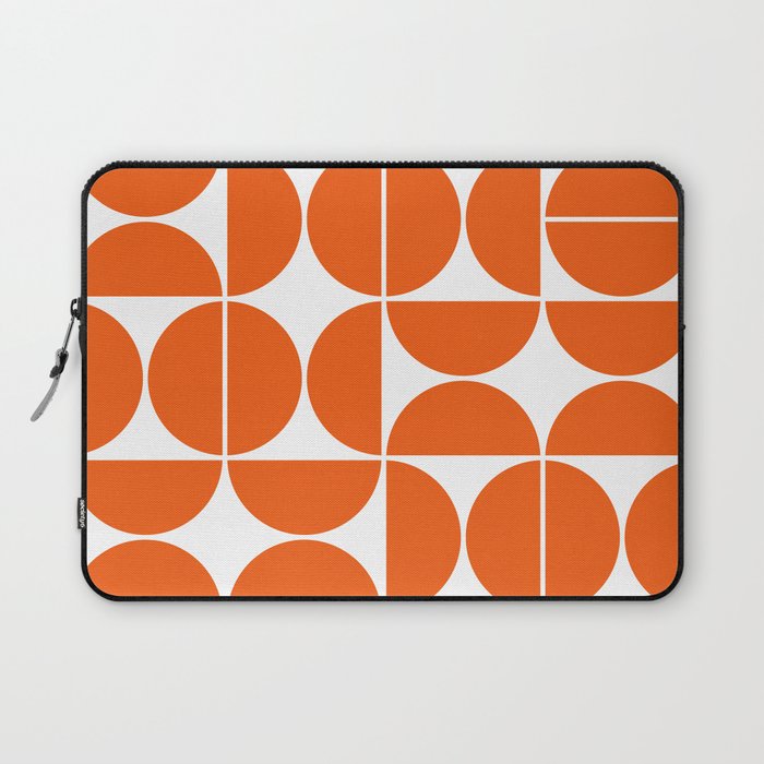 Mid Century Modern Geometric 04 Orange Laptop Sleeve