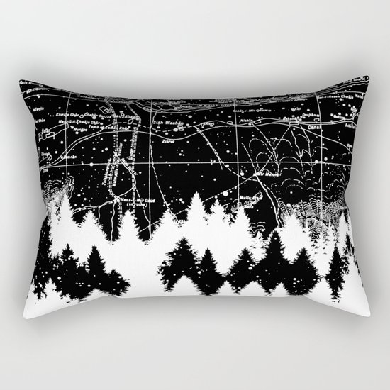 Map Silhouette Square Rectangular Pillow