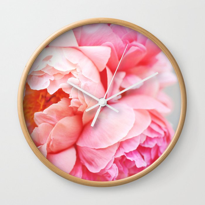 Peonies Forever Wall Clock