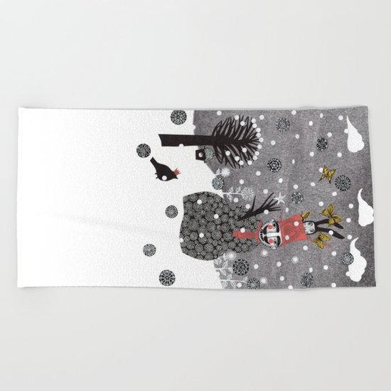 Snow Magician Beach Towel