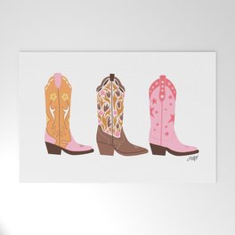 Pink Cowboy Boots  Welcome Mat