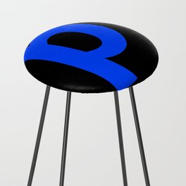 letter P (Blue & Black) Counter Stool