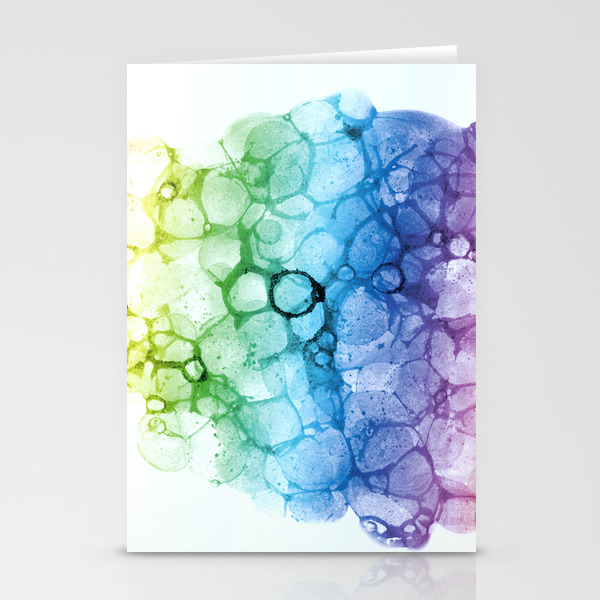 Watercolor Rainbow Abstract Bubble Splashing Paint Isolated On White Background Stationery Cards By Ekaterinap | Society6
