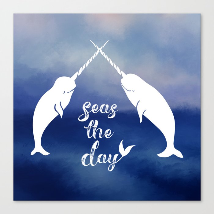 Narwhal Seas the Day Canvas Print
