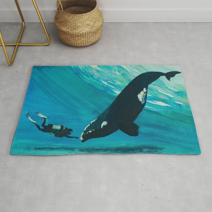 Whale & Diver Rug