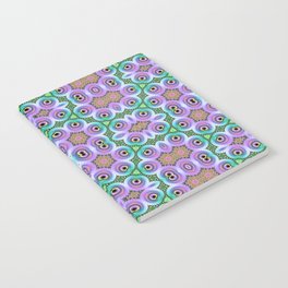 Scallop Shell Symmetry in Purple and Green Geometric Art  Notebook