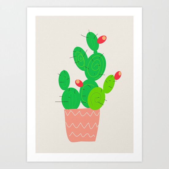 Potted Cactus Art Print