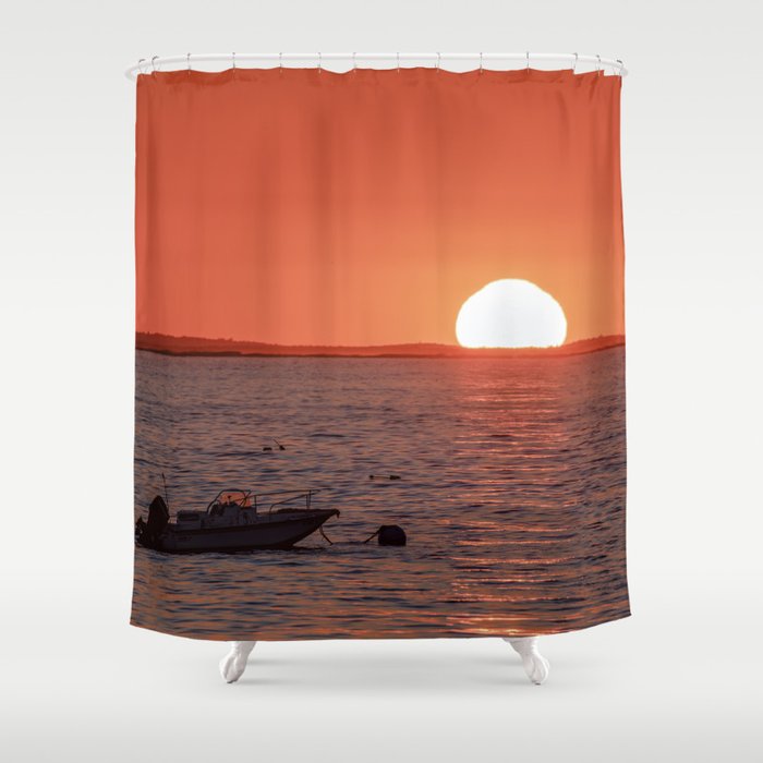Plum Cove Beach Sunset 7-11-18 Shower Curtain
