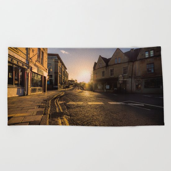 On my way sunset Beach Towel