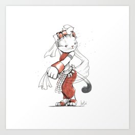 Dancer American Curl Cat Art Print