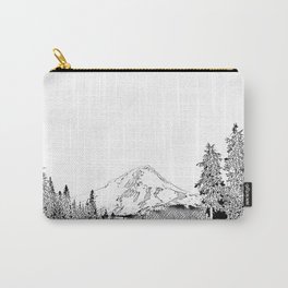 Mount Hood Oregon Black & White Sketch Carry-All Pouch