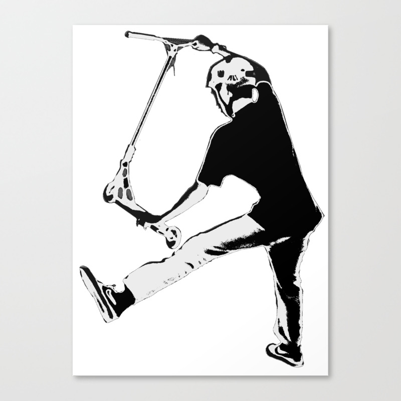 Deck Grabbing Stunt Scooter Trick Canvas Print By Onlinegifts Society6 Learning coloring pages for kids. deck grabbing stunt scooter trick canvas print by onlinegifts
